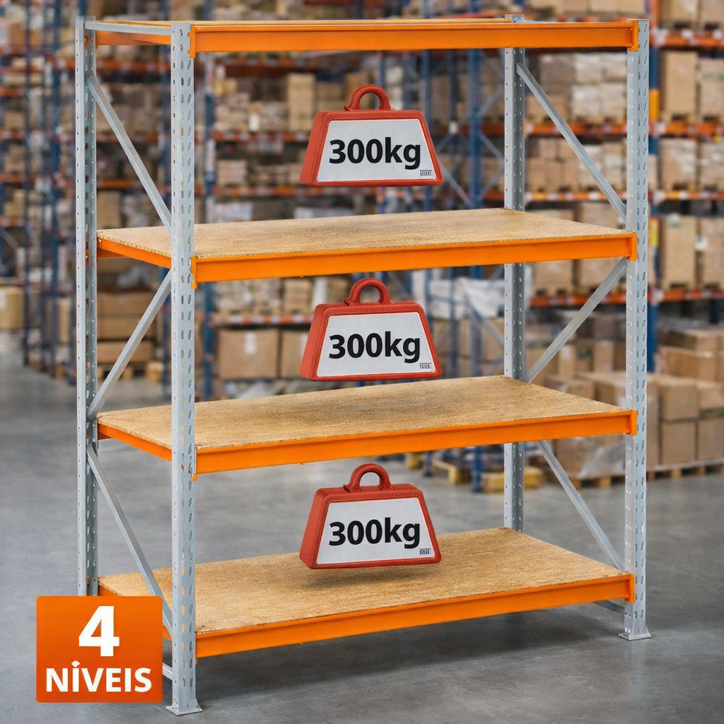 4 Níveis com Madeira - 300 Kg
