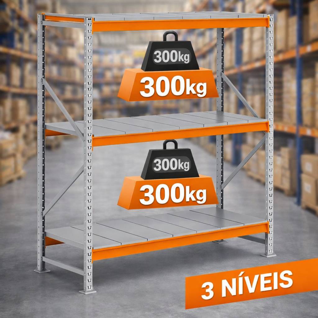 3 Níveis em aço - 300 Kg