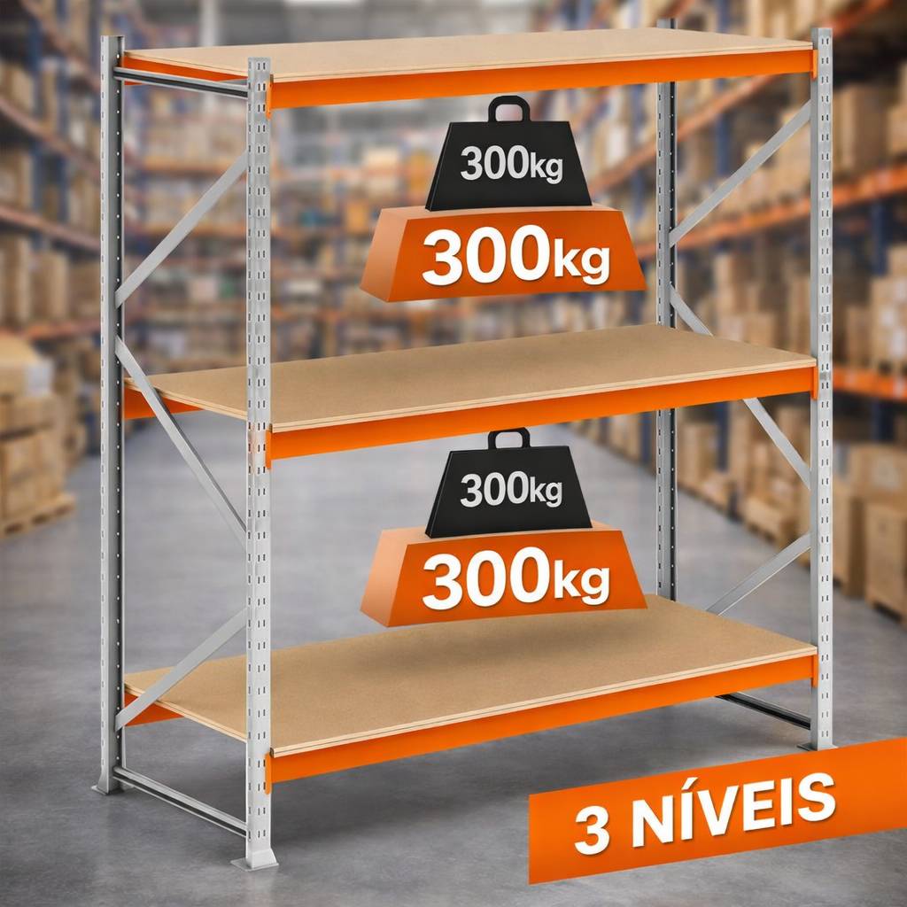 3 Níveis com Madeira - 300 Kg