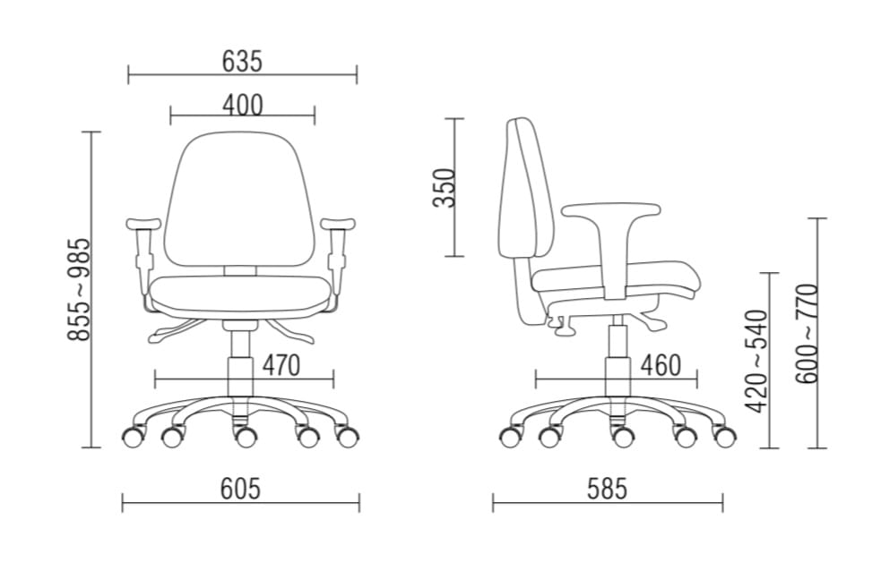 Cadeira Escritório Ergonômica SKY Média com braço - Mecanismo Evolution