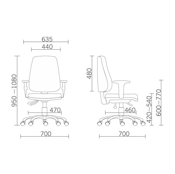 Cadeira Escritório Ergonômica JOB Alta - Mecanismo Evolution