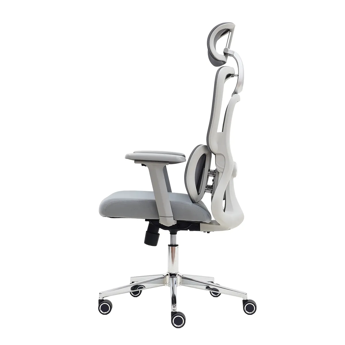 Cadeira Escritório Lombar Presidente 4D Cinza