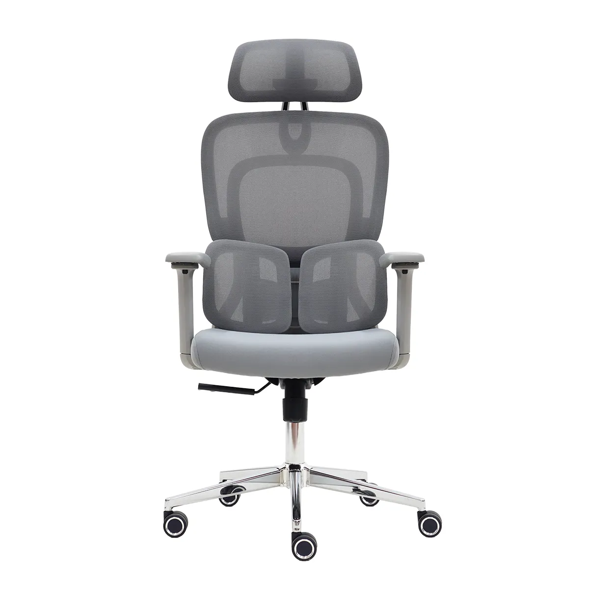 Cadeira Escritório Lombar Presidente 4D Cinza