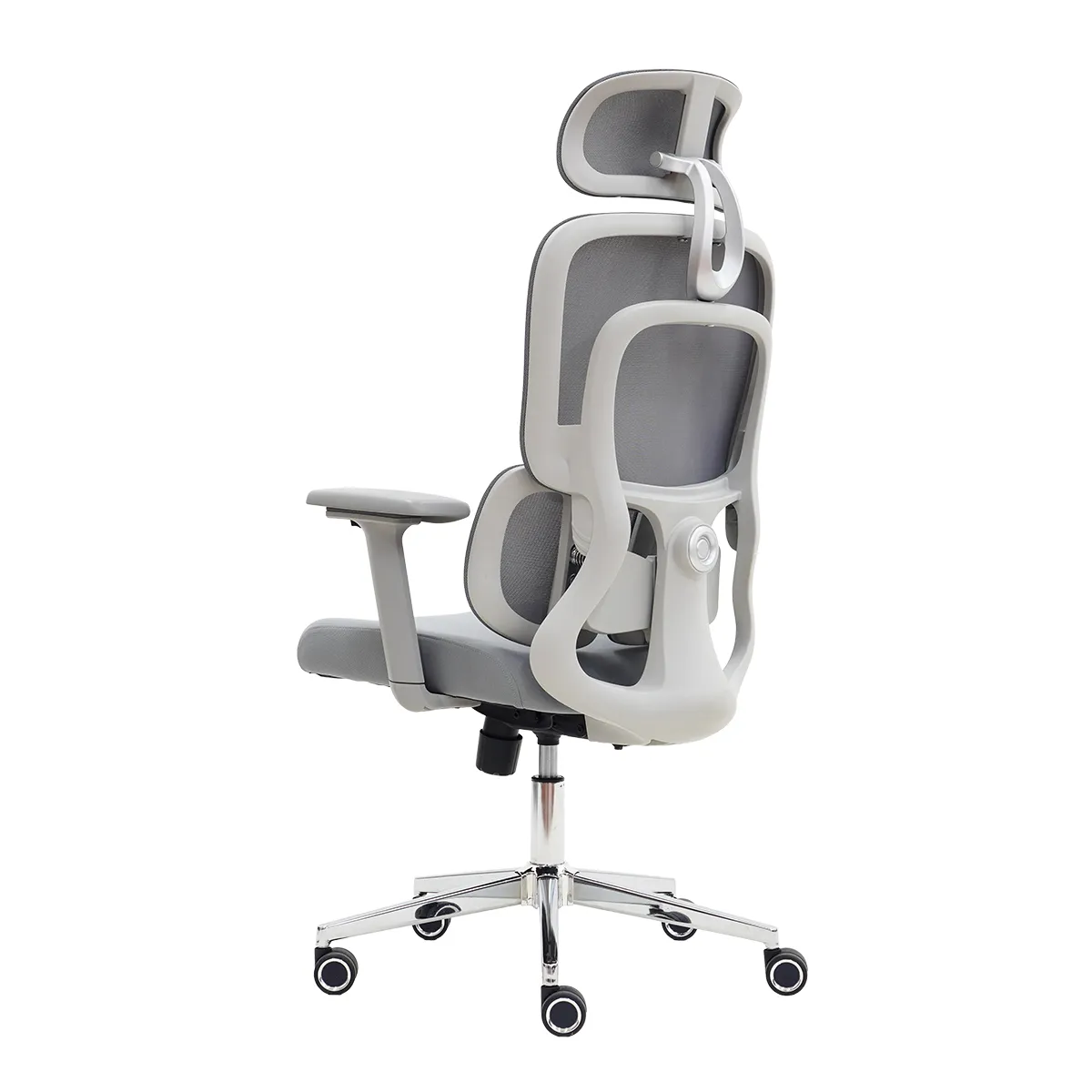 Cadeira Escritório Lombar Presidente 4D Cinza
