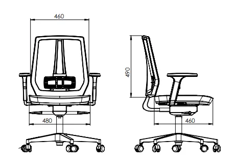 Cadeira Ergonômica Eiffel Staff Back System NR17 - Encosto Tela Preta