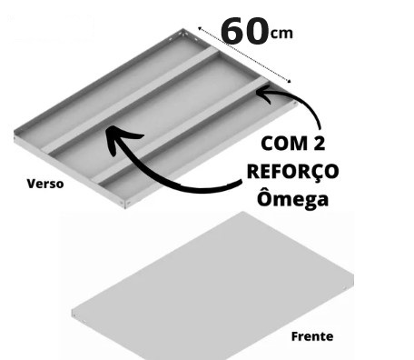 Estante De Aço Industrial Chapa 22 - 8 Prateleiras / Coluna Chapa 14 L3 - 3,00 X 0,92 X 0,60 | EDI 008/600 - 100Kg