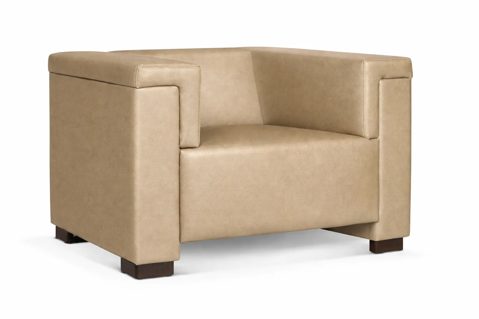 Sofá para Recepção Veneza 1 Lugar - Couro Ecológico - Diversas Cores