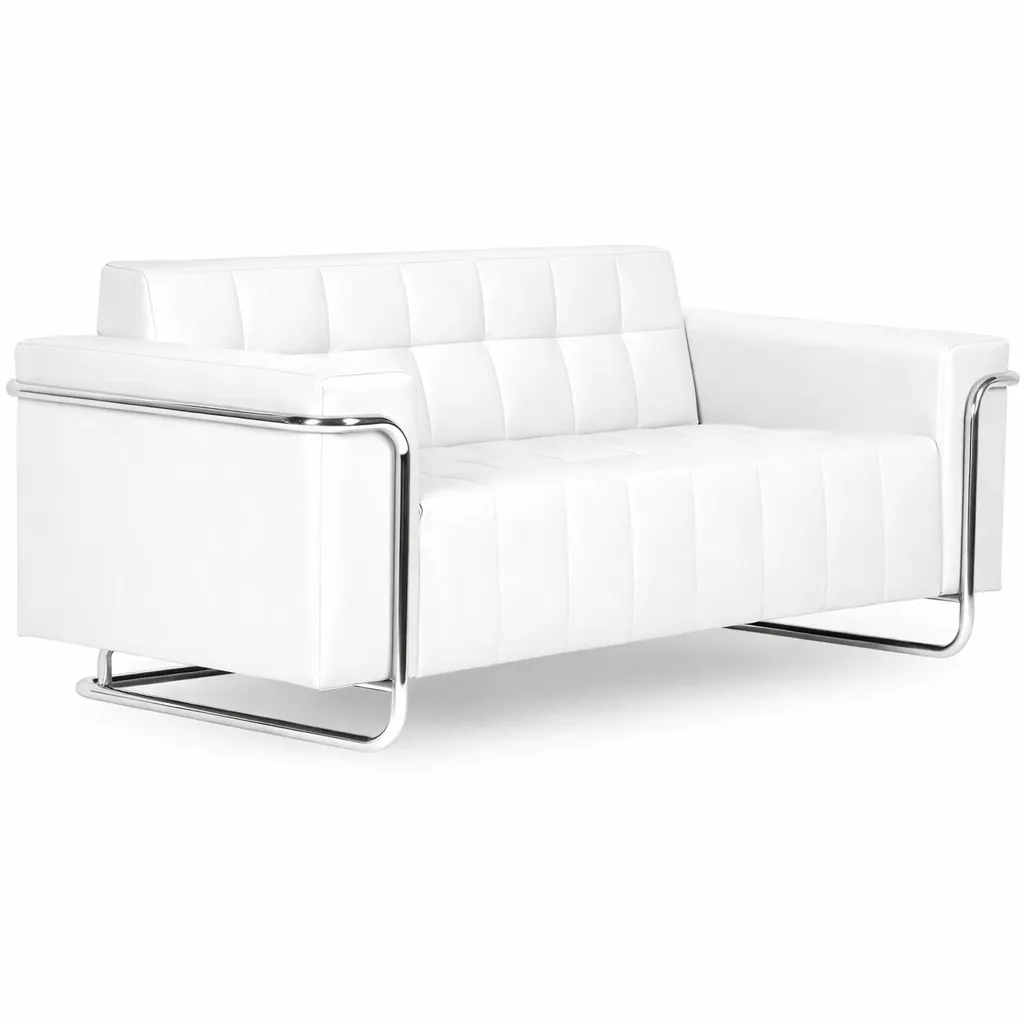 Sofá Para Recepção Mônaco 3 Lugares - Couro Ecológico - Diversas Cores