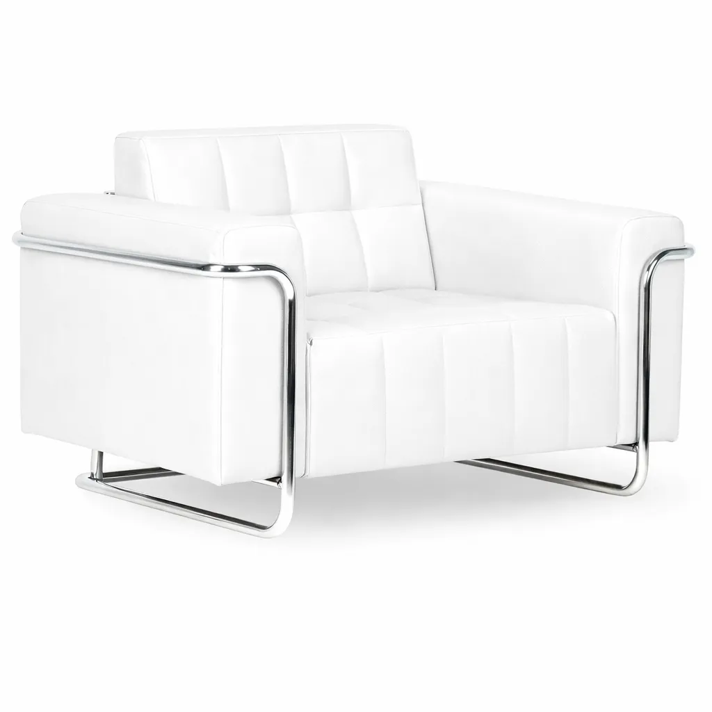 Sofá Para Recepção Mônaco 1 Lugar - Couro Ecológico - Diversas Cores