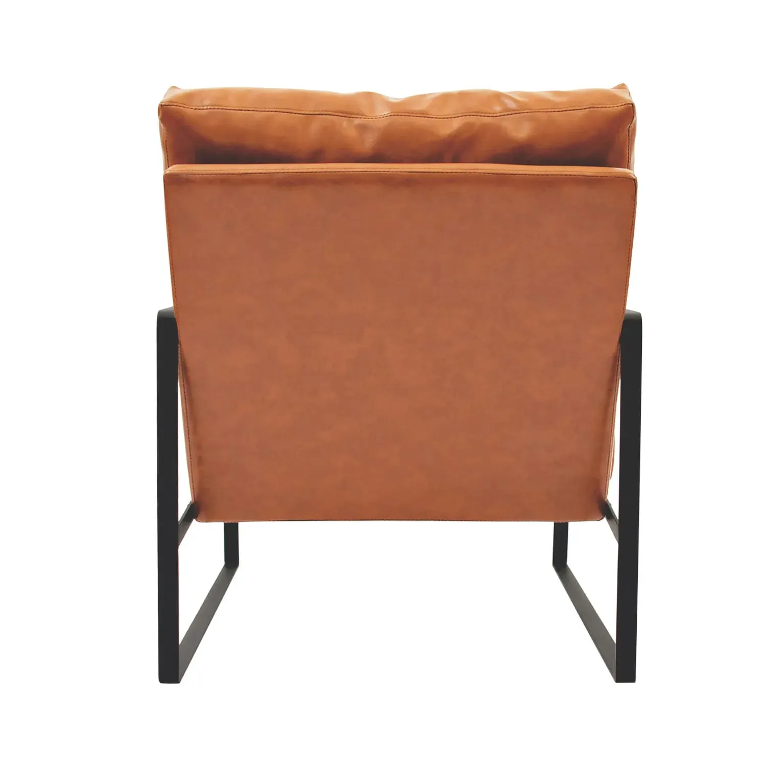 Poltrona Recepção Legacy PU Caramelo Com Base De Ferro