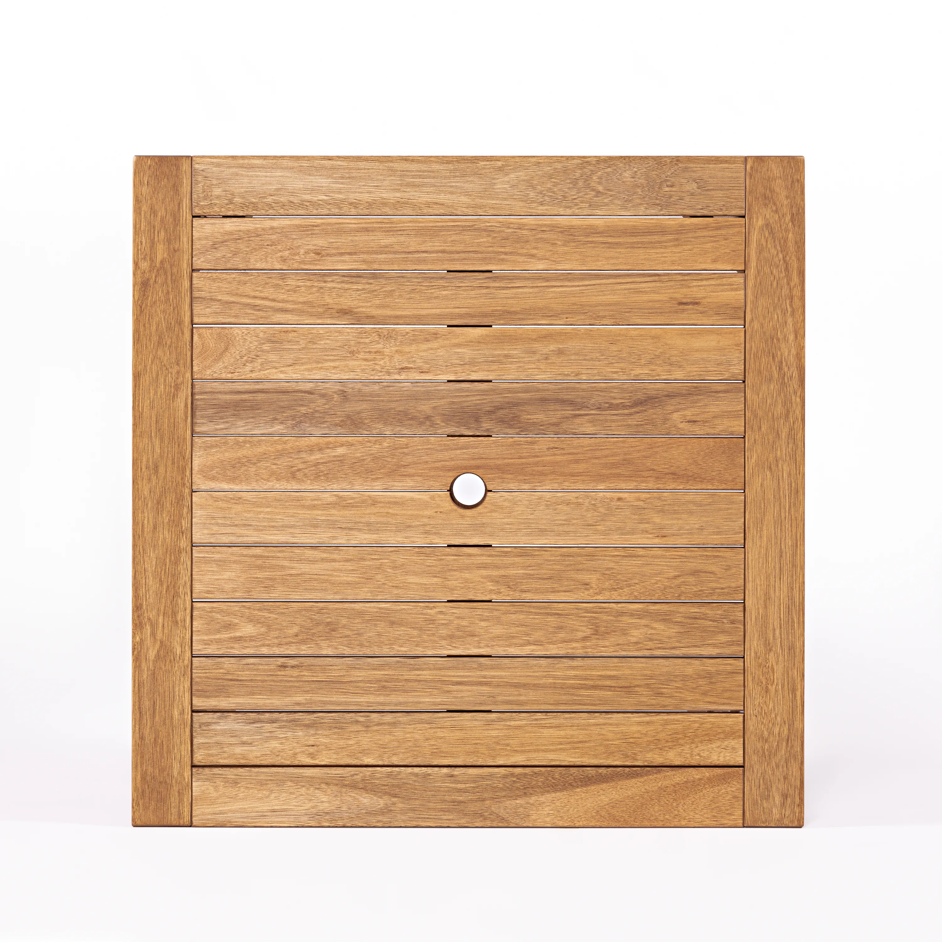 Mesa Quadrada Export 80x80 cm Tampo Ripado | Madeira Stain