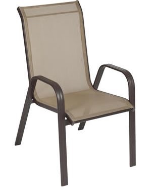  Cadeira para Piscina – Summer Alumínio Marrom / Tela Sling Mescla, Empilhável - Promoção 