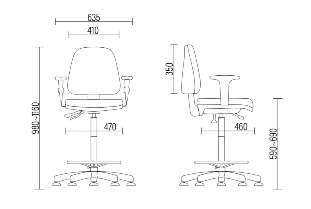 Cadeira Escritório Ergonômica SKY Média com base caixa - Mecanismo Evolution