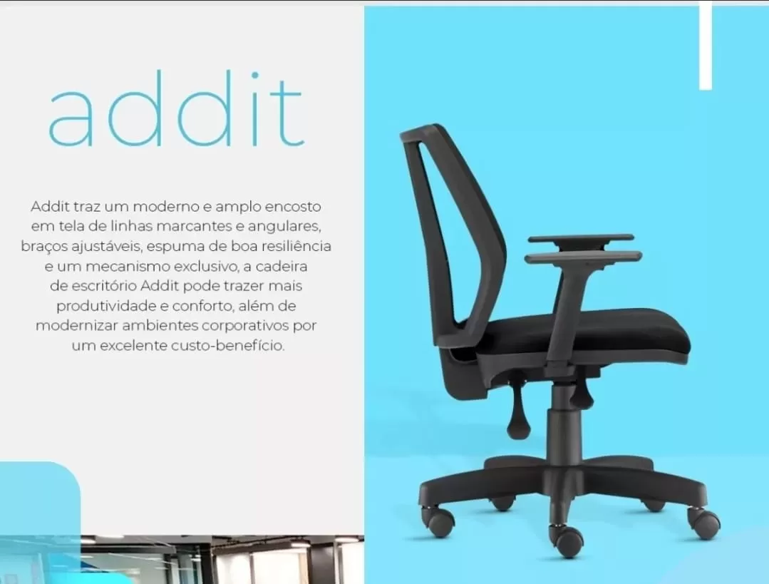 Cadeira Ergonômica Addit Média - Mecanismo Evolution