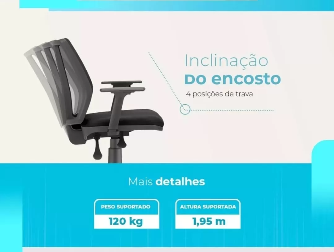 Cadeira Ergonômica Addit Média - Mecanismo Evolution