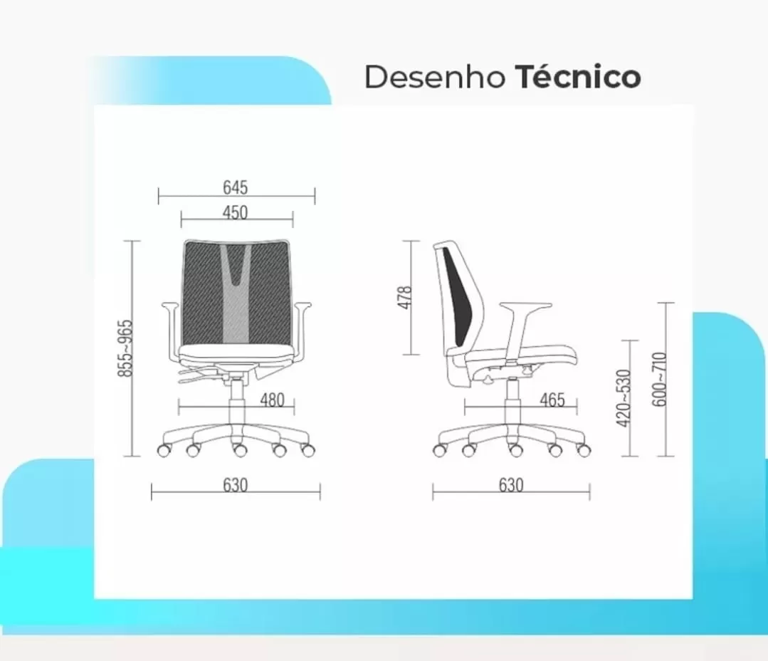 Cadeira Ergonômica Addit Média - Mecanismo Evolution