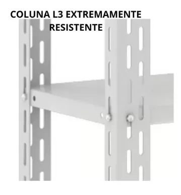 Estante De Aço Industrial Chapa 22 - 6 Prateleiras / Coluna Chapa 14 L3 - 2,00 X 0,92 X 0,30 | EDI 300/22 - 140Kg