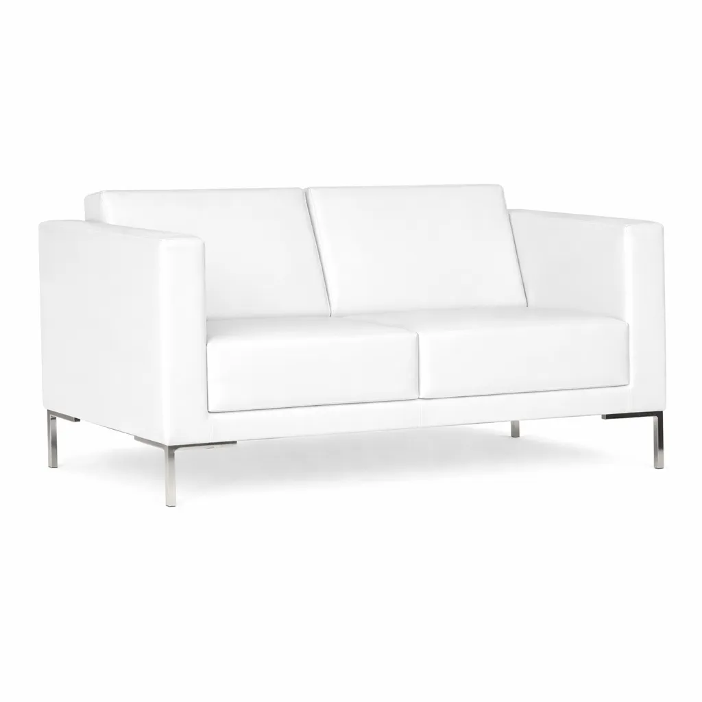 Sofá Para Recepção Arezzo 2 Lugares - Couro Ecológico - Diversas cores