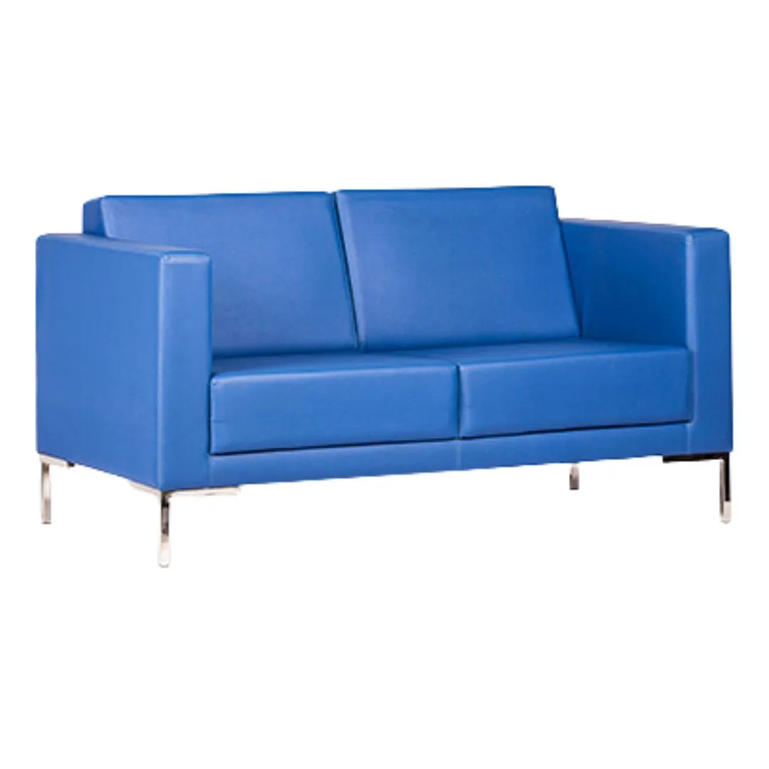 Sofá Para Recepção Arezzo 2 Lugares - Couro Ecológico - Diversas cores