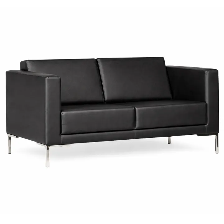 Sofá Para Recepção Arezzo 2 Lugares - Couro Ecológico - Diversas cores