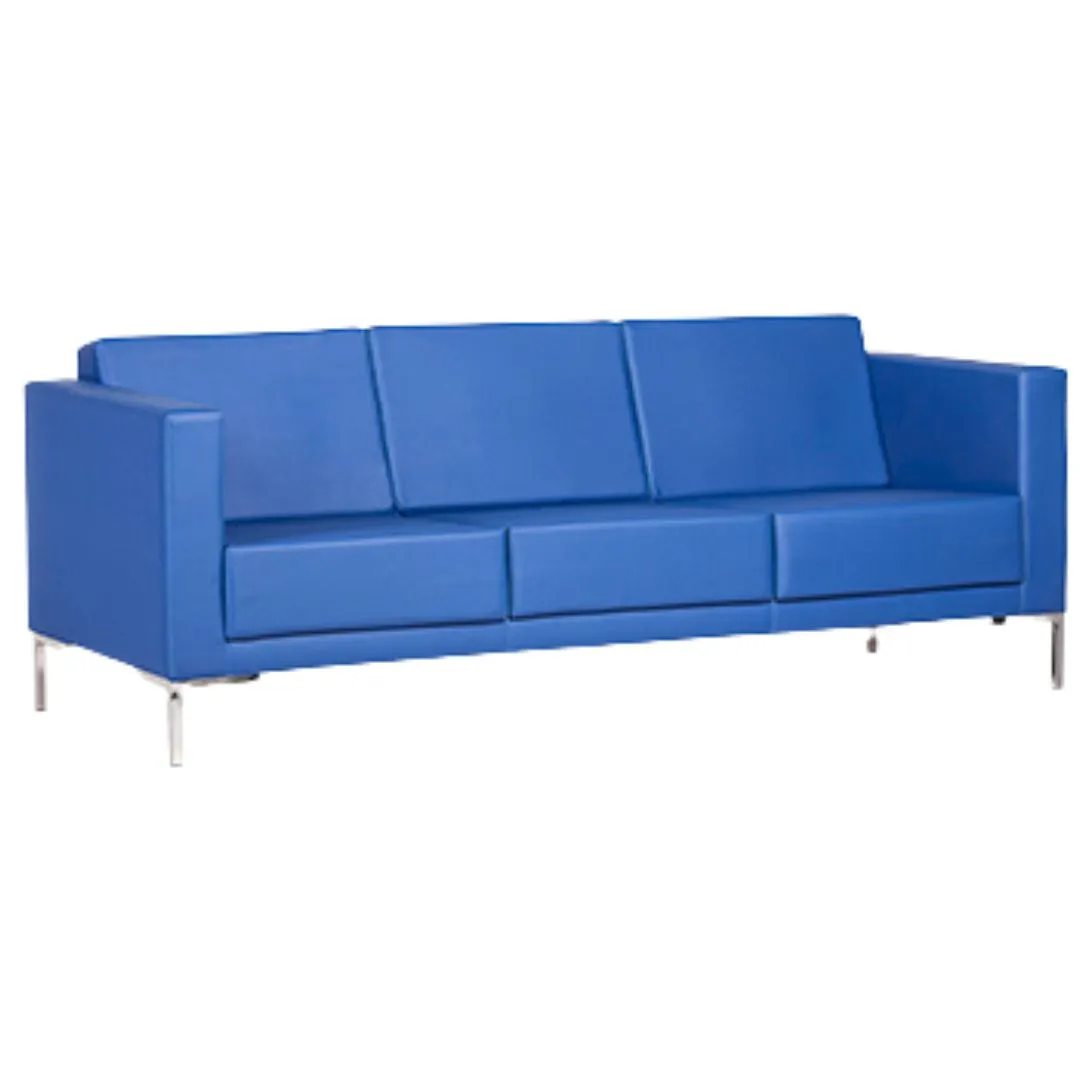 Sofá Para Recepção Arezzo 3 Lugares - Couro Ecológico - Diversas cores