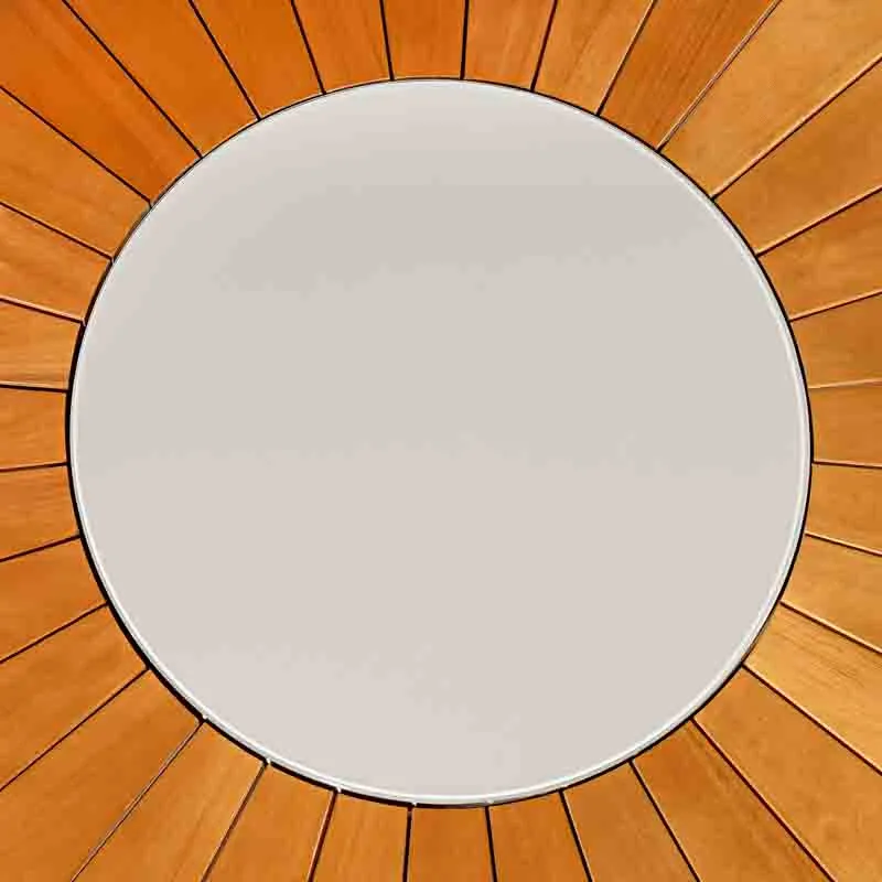 Mesa Redonda Paraty Base Cônica Ø 160 cm – Vidro Off White / Fendi