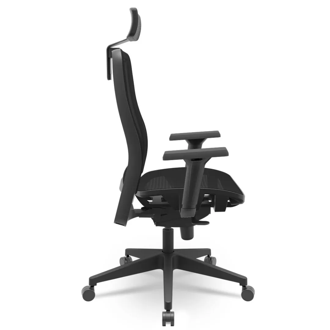 Cadeira Titan Presidente - Assento Tela - Base Piramidal - Syncron - Preta