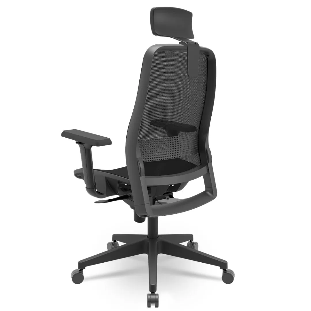 Cadeira Titan Presidente - Assento Tela - Base Piramidal - Syncron - Preta
