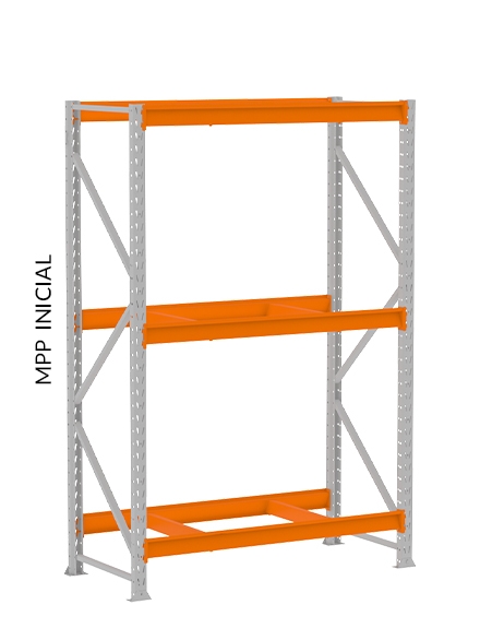 Kit 3,80M Mini Porta Pallet 2,00 X 3,80 X 0,80 - 500 Kg por Nível