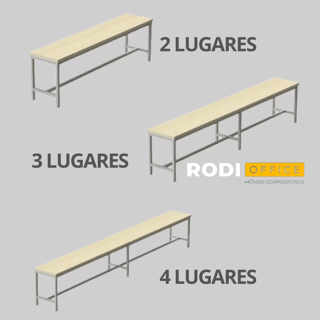 Banco Para Refeitório 4 Lugares - 2,60 X 0,30 I MDP 25mm Melamínico