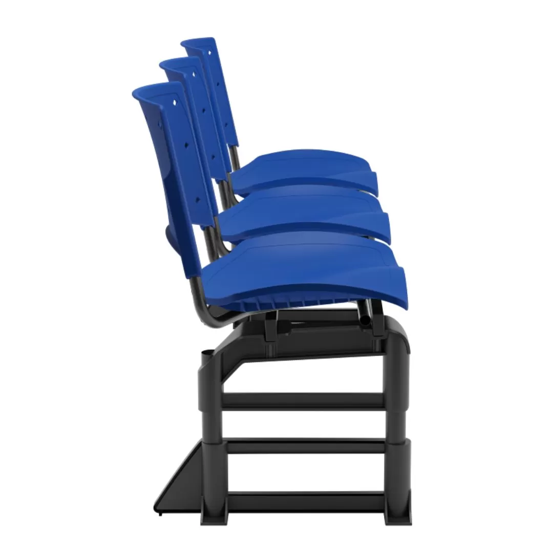 Longarina Ergoplax Polipropileno 3 Lugares com Pés Carenados - Cores