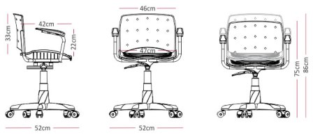  Cadeira Ergoplax Mais Secretária giratória | Com braços - Assento Polipropileno 