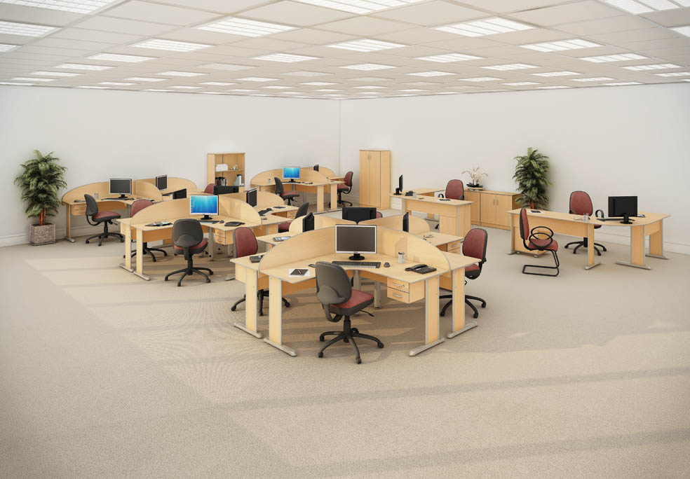 Estação De Trabalho 4 Lugares - Escritório - 2,80 X 2,80 - Uno 15mm