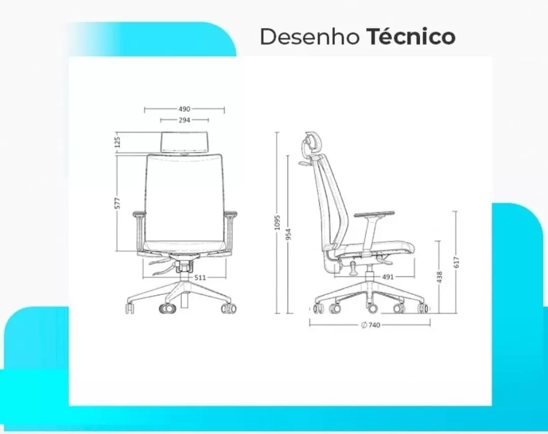 Cadeira Ergonômica Addit Alta - Mecanismo Evolution