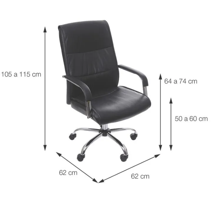 Cadeira Prestige Diretor Giratória PU Com Relax – Cromada
