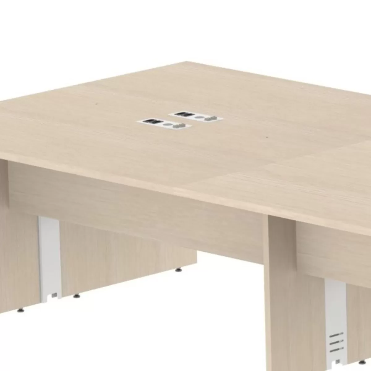 Plataforma de Trabalho 6 Lugares - Larg 4,05 x Prof. 1,20 - Pés Painel - Tampo MDP 25 mm c/ Régua de tomada embutida.