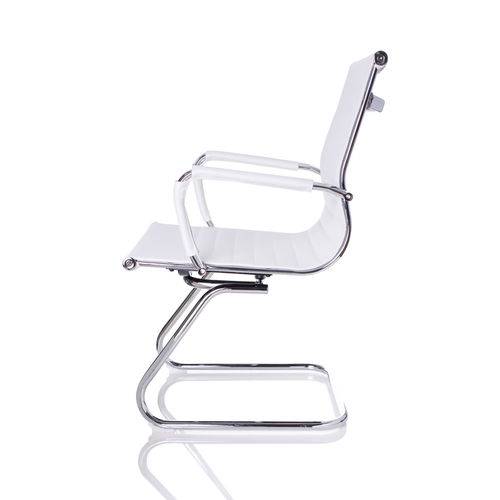  Cadeira Atendimento Skylux Diretor Fixa Cromada - Branca