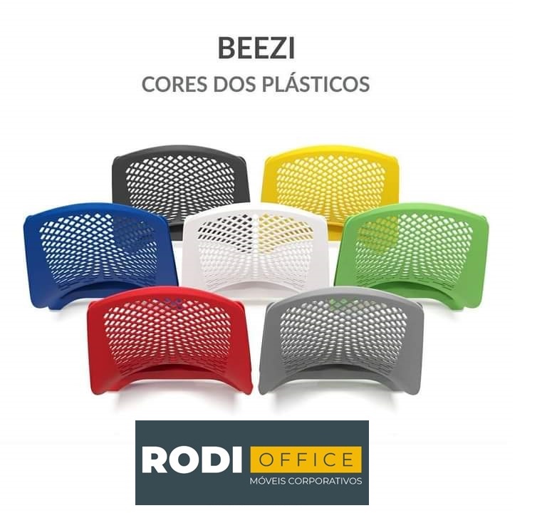 Cadeira Beezi Fixa 4 pés com braço - Cromada