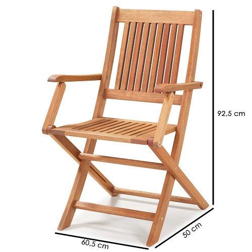 Cadeira Madeira Dobrável Com Braço - Stain Jatobá