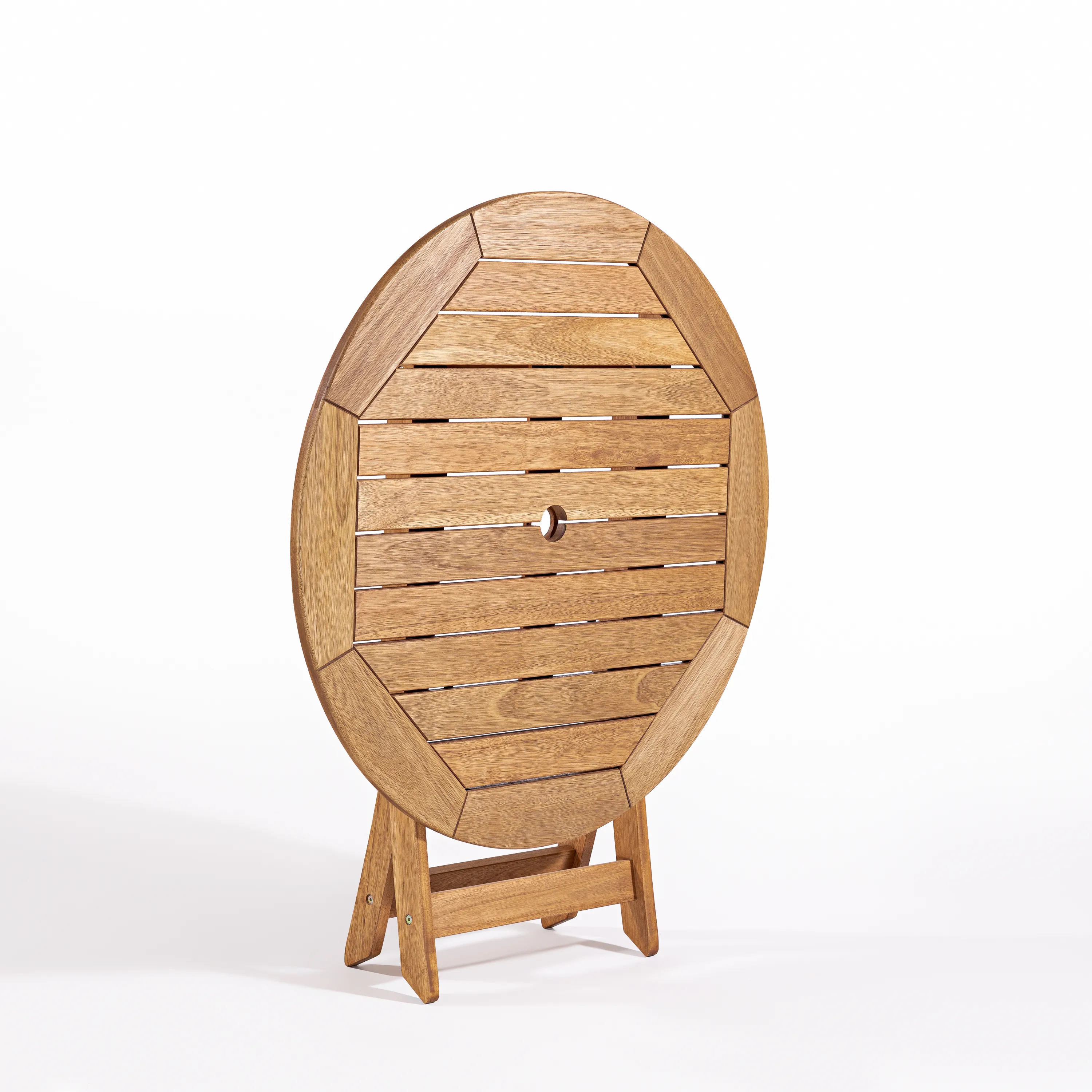 Mesa Madeira Redonda Dobrável Ø 120 Cm - Stain Jatobá