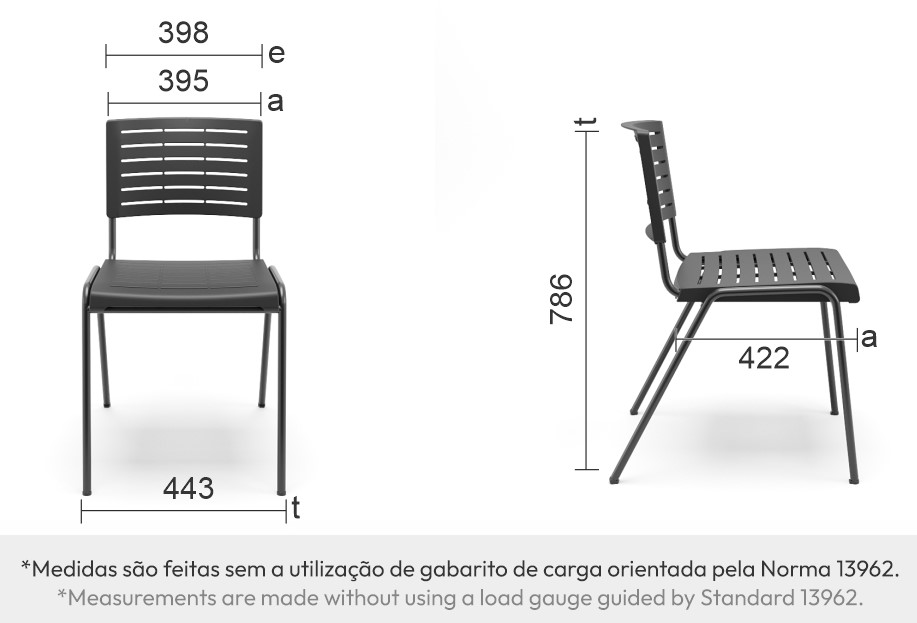  Cadeira Para Refeitório Niala Empilhável 