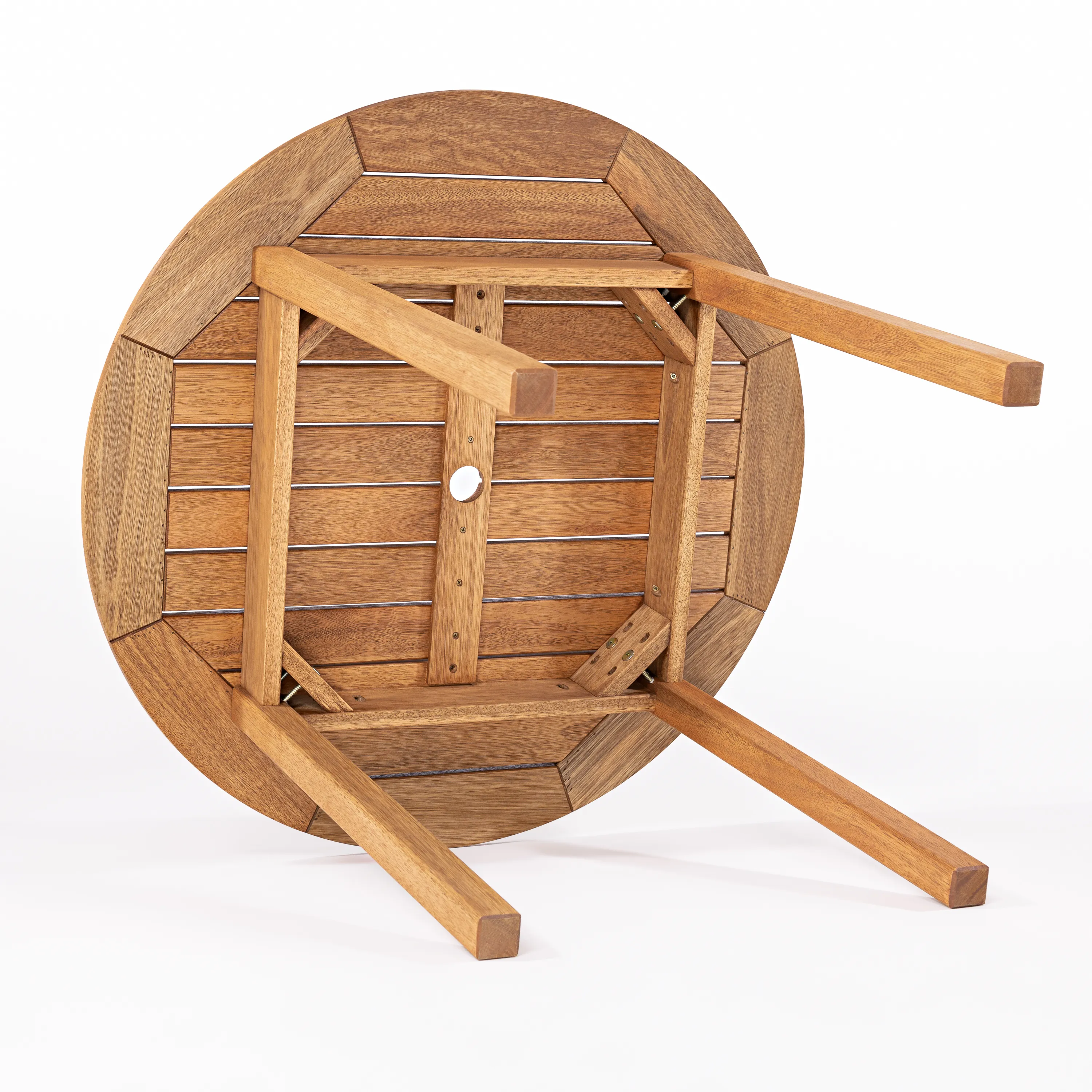 Mesa Ripada Redonda Recanto Ø 120 Cm - Stain Jatobá