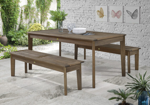  Mesa Madeira Retângular Churrasqueira Primavera 250x86 - Castanho