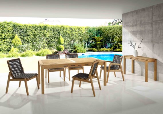  Mesa De Jantar Traço 220x93 Corda Preta - Stain Jatobá