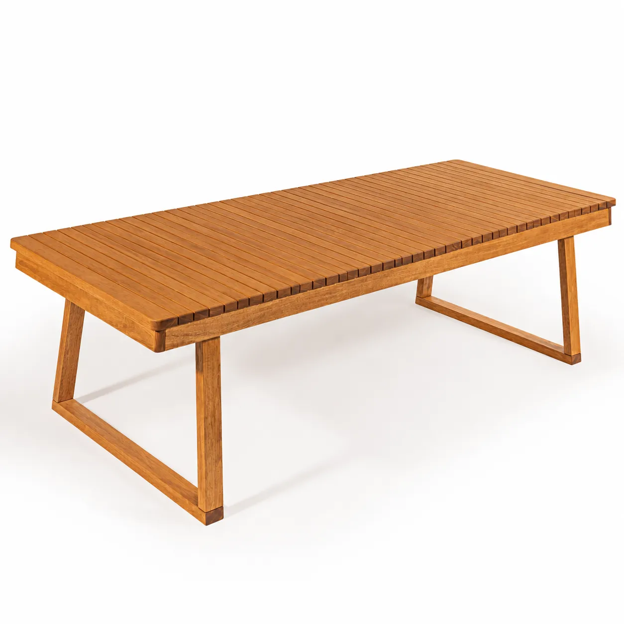 Mesa de Jantar de Madeira Ripada Itacaré Gigante 2,80m - Acabamento Stain