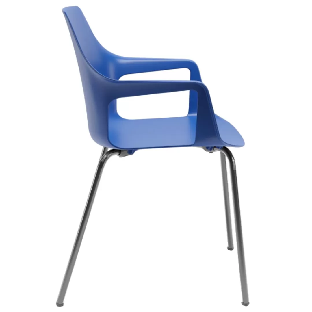 Cadeira Vesper com braço - Polipropileno Azul