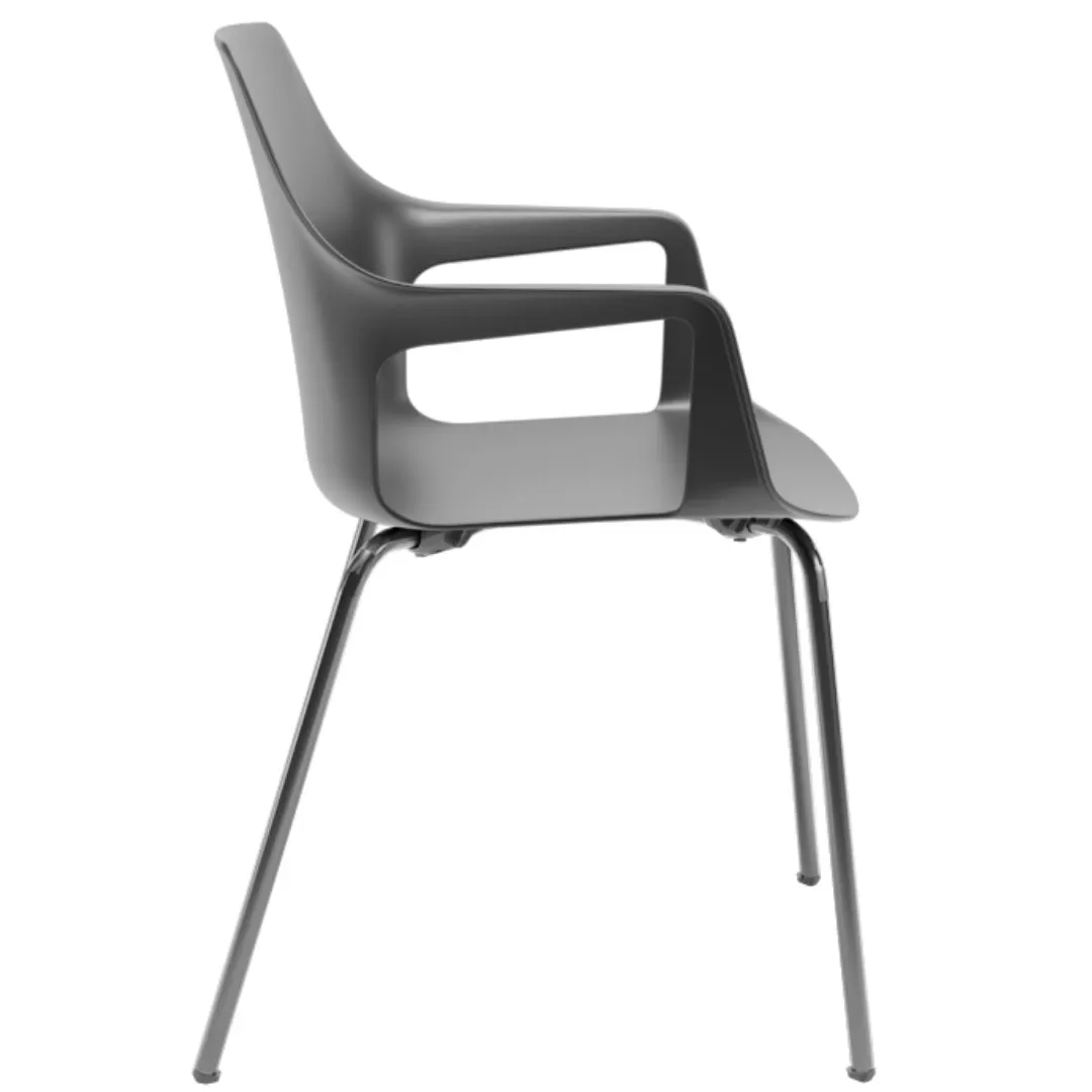 Cadeira Vesper Com Braço - Polipropileno Preto
