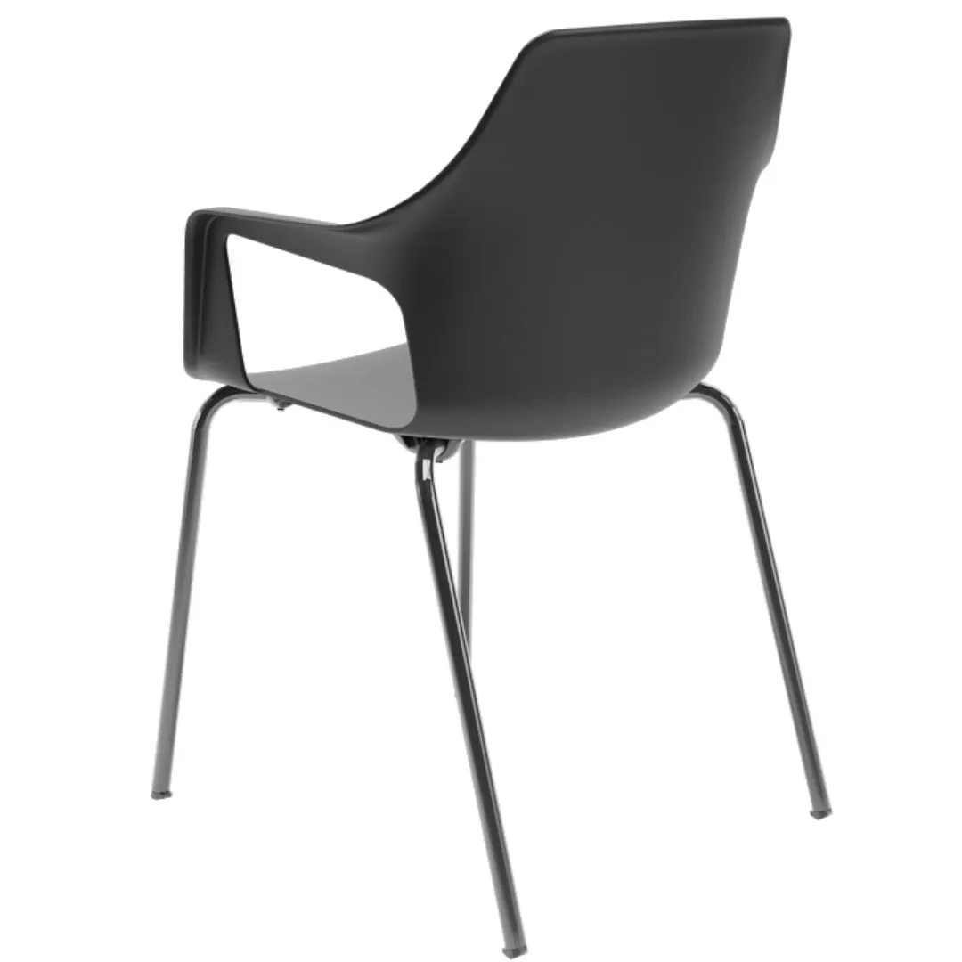 Cadeira Vesper Com Braço - Polipropileno Preto