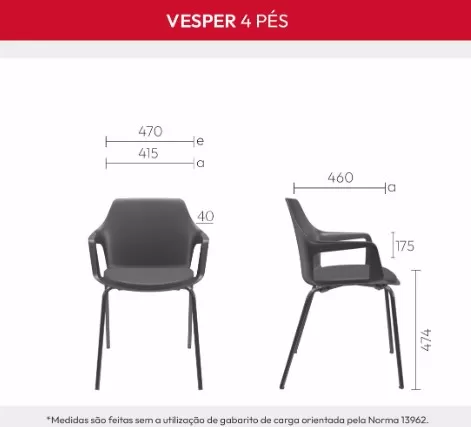 Cadeira Vesper Com Braço - Polipropileno Vermelho