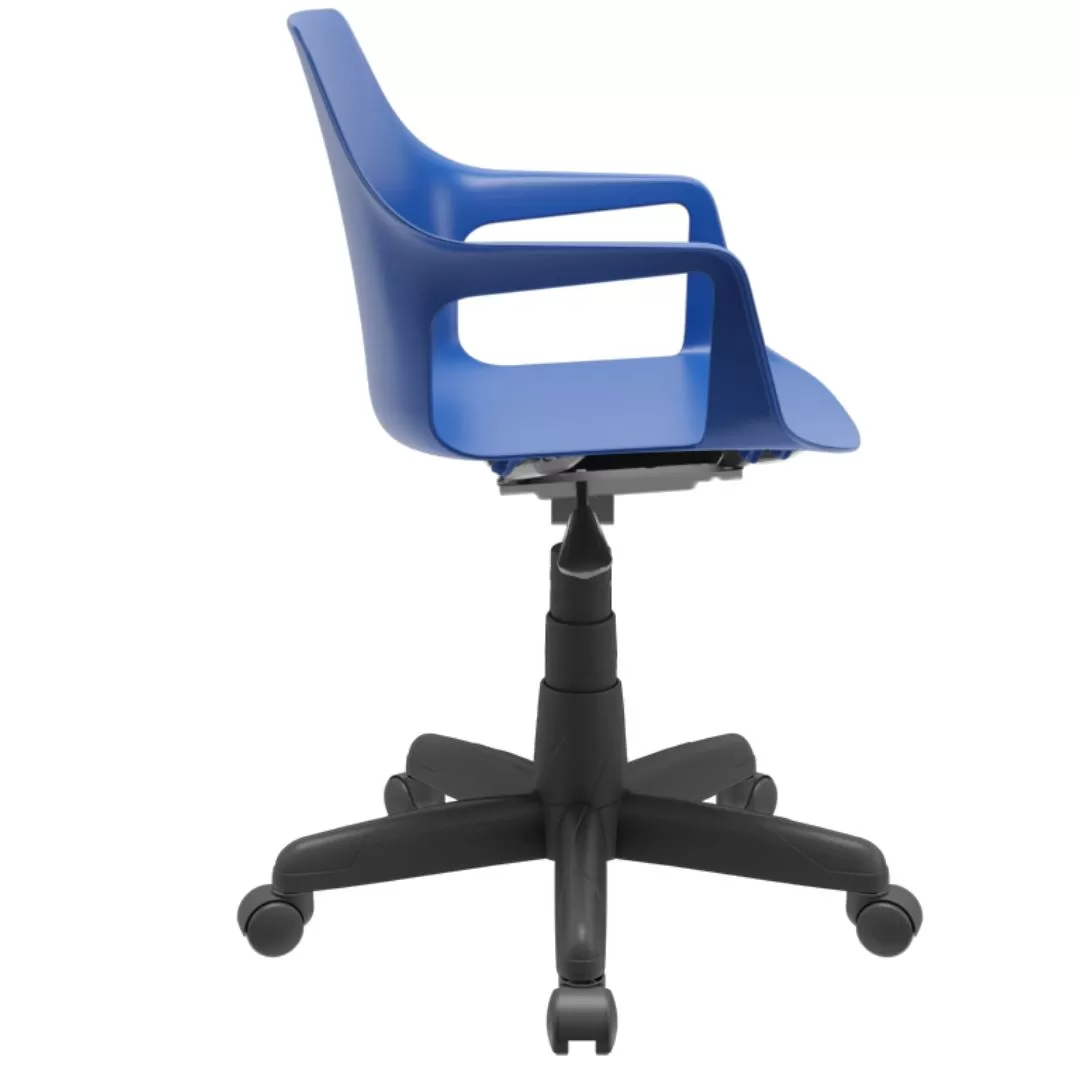 Cadeira Vesper Giratória com braço - Polipropileno Azul